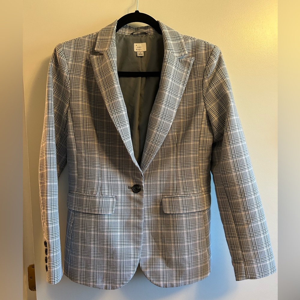 A New Day Black Plaid Blazer